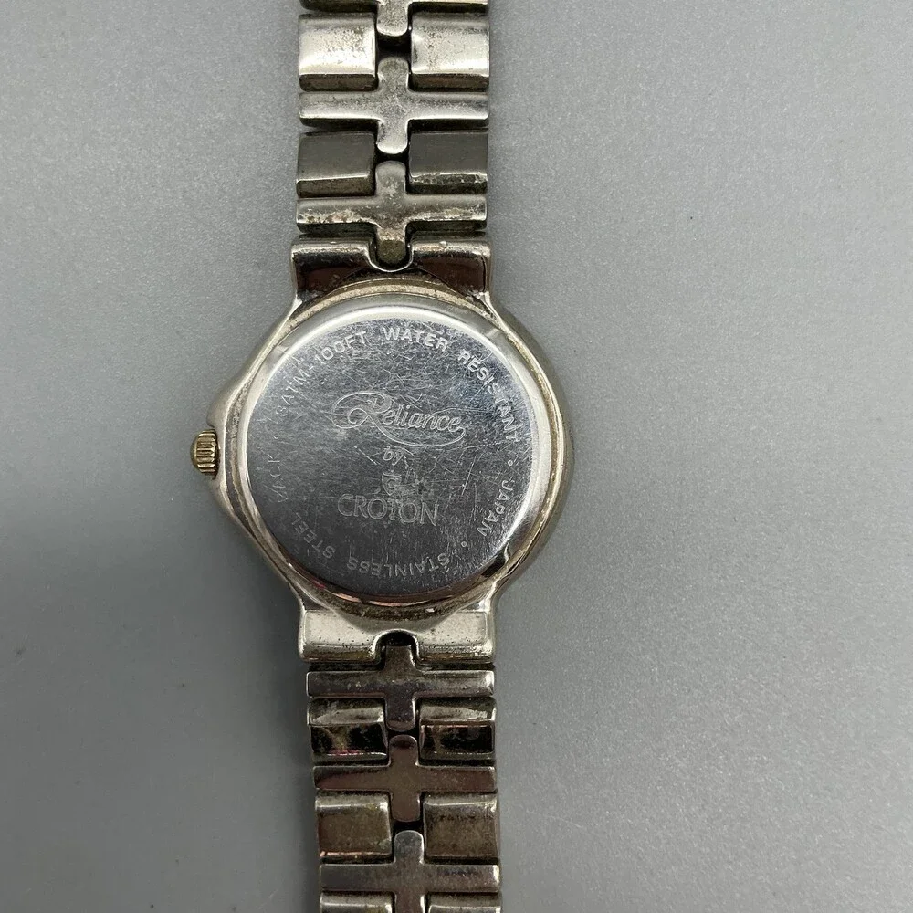 Croton Reliance Womens Watch 25mm Blue Dial Two Tone Bracelet New Battery 6.75
